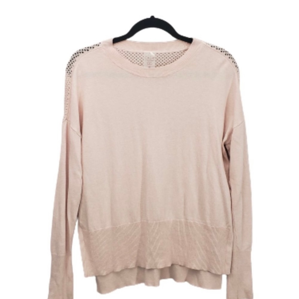 Calia Journey Light Pink Sweater Open Knit Back M